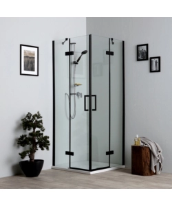BOX DOCCIA "STELLA" ALLUMINIO NERO, 80X80X190 CM